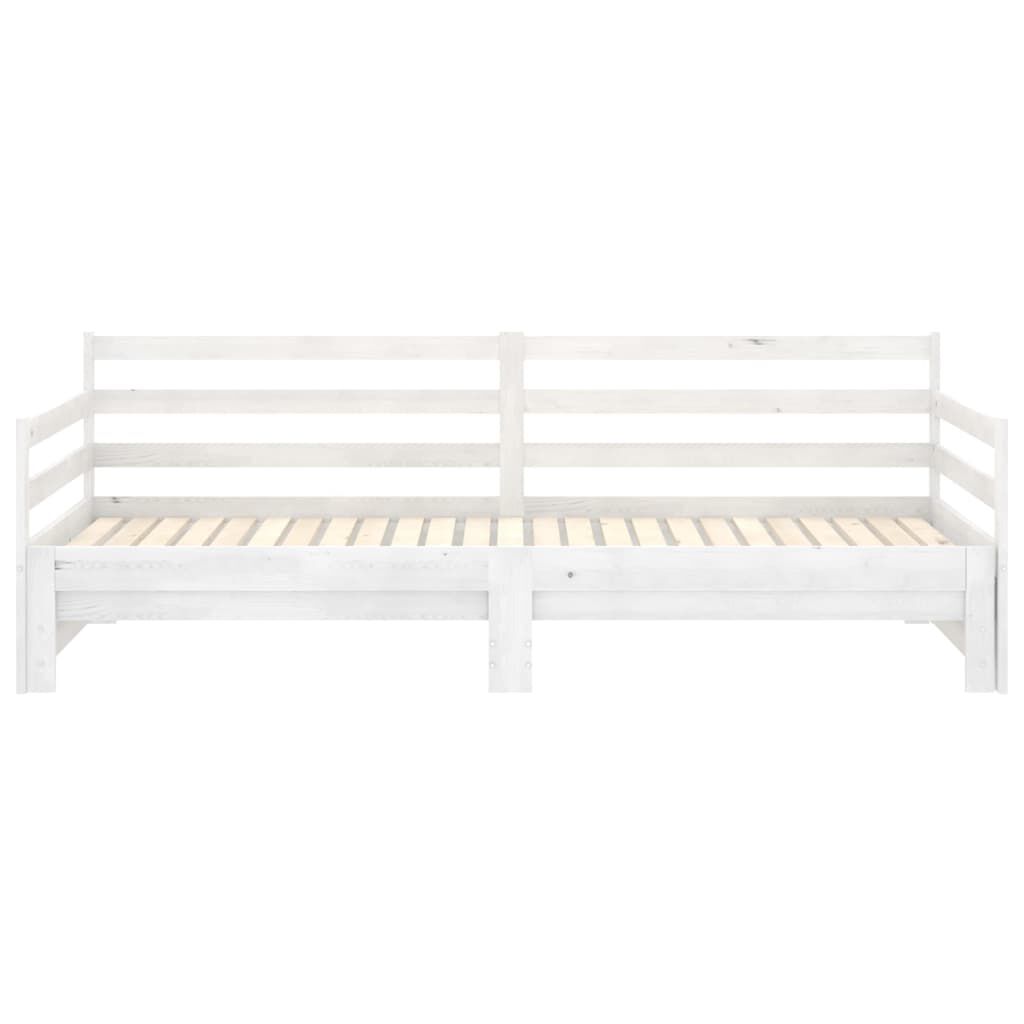 vidaXL Καναπές Κρεβάτι Λευκός 2 x (90 x 200) εκ. από Μασίφ Ξύλο Πεύκου