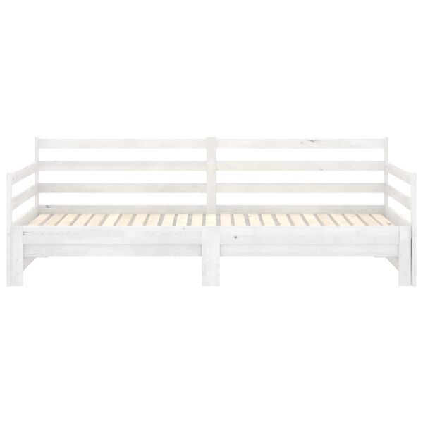 vidaXL Καναπές Κρεβάτι Λευκός 2 x (90 x 200) εκ. από Μασίφ Ξύλο Πεύκου