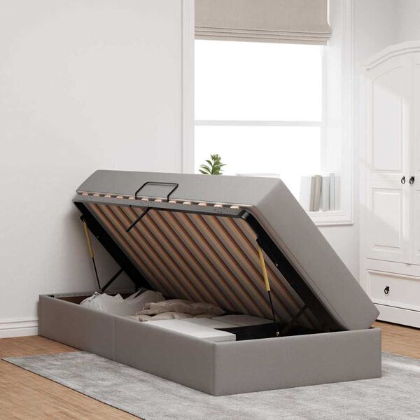 vidaXL &Kappa;&rho;&epsilon;&beta;ά&tau;&iota; &mu;&epsilon; &alpha;&pi;&omicron;&theta;&eta;&kappa;&epsilon;&upsilon;&tau;&iota;&kappa;ό &chi;ώ&rho;&omicron; &kappa;&alpha;&iota; &sigma;&tau;&rho;ώ&mu;&alpha; Taupe 90 x 190 cm