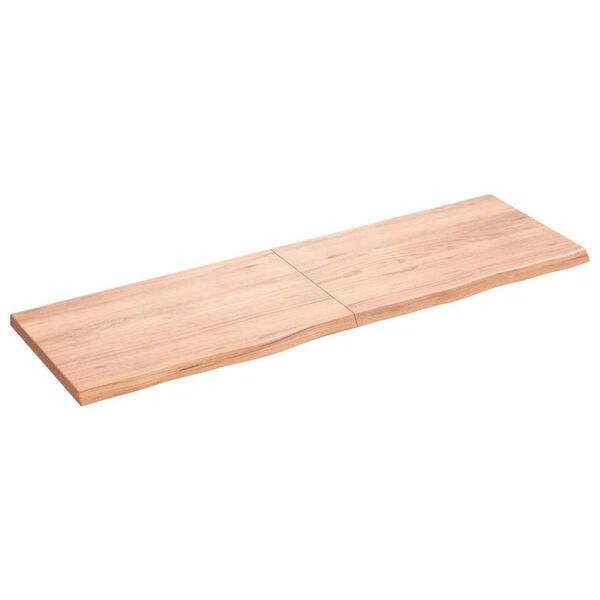 vidaXL Ράφι Τοίχου Ανοιχτό Καφέ 160x50x(2-4)εκ. Επεξ. Μασίφ Ξύλο Δρυός
