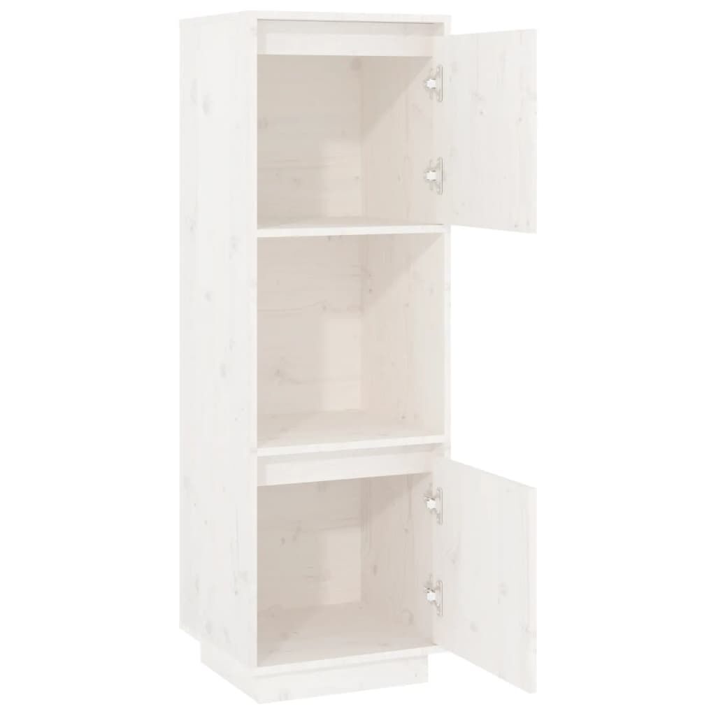 vidaXL Ντουλάπι Ψηλό Λευκό 38 x 35 x 117 εκ. από Μασίφ Ξύλο Πεύκου