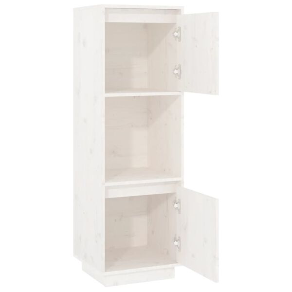 vidaXL Ντουλάπι Ψηλό Λευκό 38 x 35 x 117 εκ. από Μασίφ Ξύλο Πεύκου