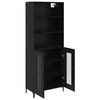 vidaXL Highboard &Mu;&alpha;ύ&rho;&eta; &Omicron;&xi;&upsilon;ά 69,5 x 34 x 180 &epsilon;&kappa;. &Epsilon;&pi;&epsilon;&xi;&epsilon;&rho;&gamma;&alpha;&sigma;&mu;έ&nu;&omicron; &xi;ύ&lambda;&omicron;