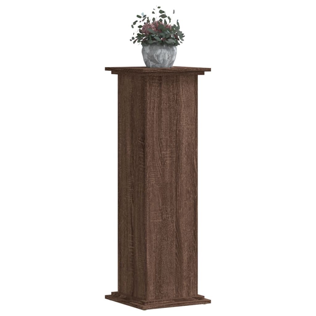 vidaXL Βάσεις Φυτών Καφέ Δρυς 33x33x100 εκ. Επεξεργασμένο Ξύλο