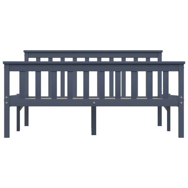 vidaXL Πλαίσιο Κρεβατιού με 4 Συρτάρια Γκρι 140 x 200 εκ. Ξύλο Πεύκου