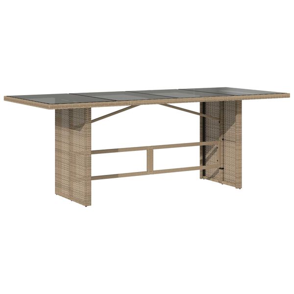 vidaXL Σέτ φαγητού για κήπο με μαξιλάρι 7 pcs Μπεζ συνθετικό ρατάν