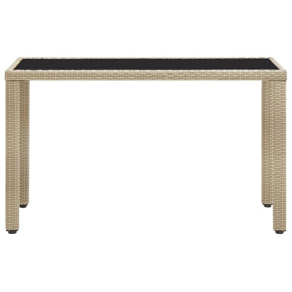 vidaXL Τραπέζι Κήπου Μπεζ 123 x 60 x 74 εκ. από Συνθετικό Ρατάν