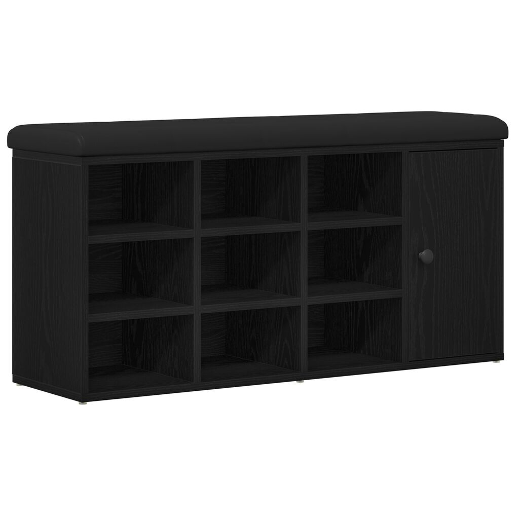 vidaXL Παγκάκι Αποθήκευσης Μαύρο Δρυς 100x30x48 εκ. Κατασκευασμένο ξύλο