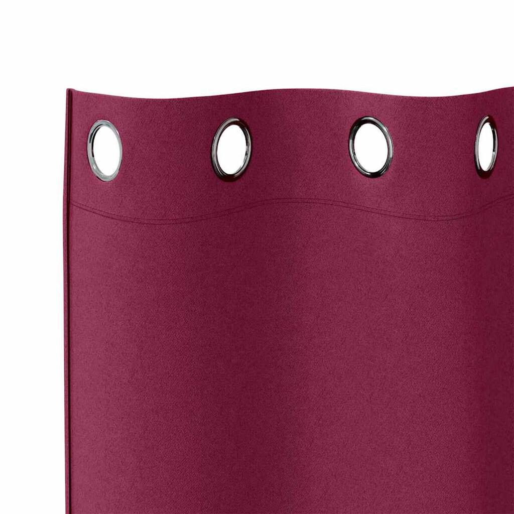 vidaXL Κουρτίνες με κουρτίνες 2 pcs Κόκκινο Πολυεστέρας