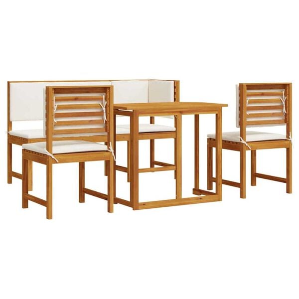 vidaXL Σετ Μπιστρό Κήπου 4 pcs Καφέ Μασίφ ξύλο ακακίας