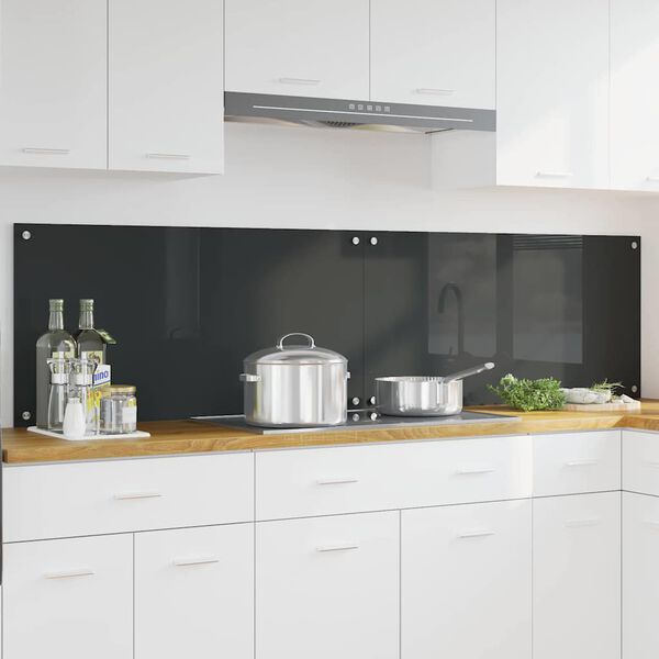 vidaXL Πίσω Πάνελ Κουζίνας 2 pcs Σκούρο Γκρι 100 x 50 cm