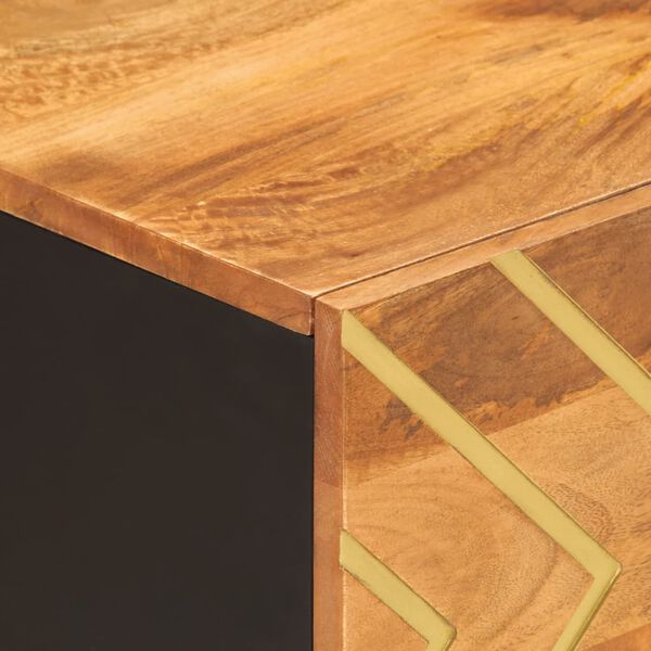vidaXL Τραπεζάκι Σαλονιού Καφέ/Μαύρο 80x50x40εκ. από Μασίφ Ξύλο Μάνγκο