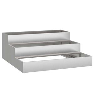 vidaXL Γλάστρα Κήπου Ασημί 90 x 90 x 35 εκ Ανοξείδωτο ατσάλι