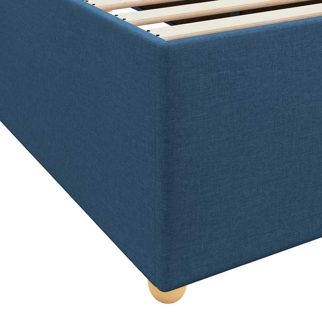 vidaXL Σκελετός Κρεβατιού με στρώμα Μπλε 120 x 190 cm ύφασμα
