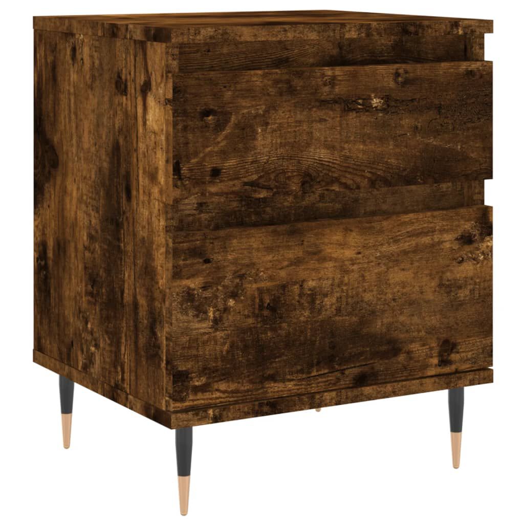 vidaXL Κομοδίνα 2 τεμ. Καπνιστή Δρυς 40 x 35 x 50 εκ. Επεξεργ. Ξύλο