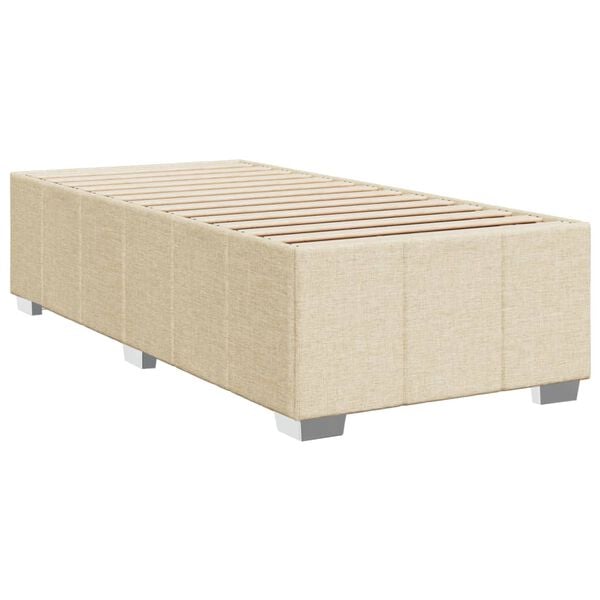 vidaXL Κρεβάτι Boxspring με Στρώμα Κρεμ 90x200 εκ.Υφασμάτινο