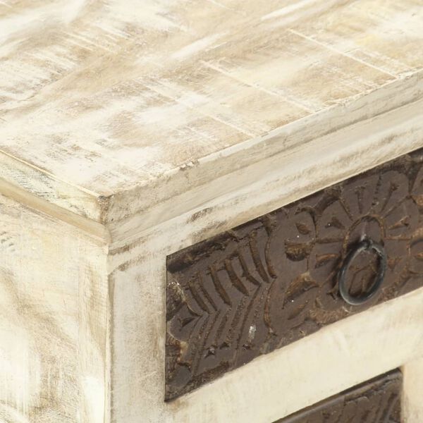 vidaXL Τραπεζάκι Σαλονιού Λευκό 68 x 68 x 30 εκ. από Μασίφ Ξύλο Μάνγκο