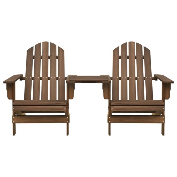 vidaXL Καρέκλες Κήπου Adirondack με Τραπέζι Καφέ από Μασίφ Ξύλο Ελάτης
