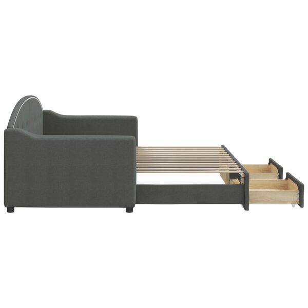 vidaXL Καναπές Κρεβάτι Συρόμενος Χωρίς Στρώμα Σκ. Γκρι 80x200 εκ.