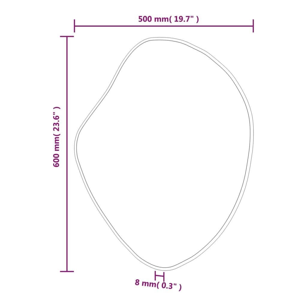 vidaXL Καθρέφτης Τοίχου Μαύρος 60x50 εκ.