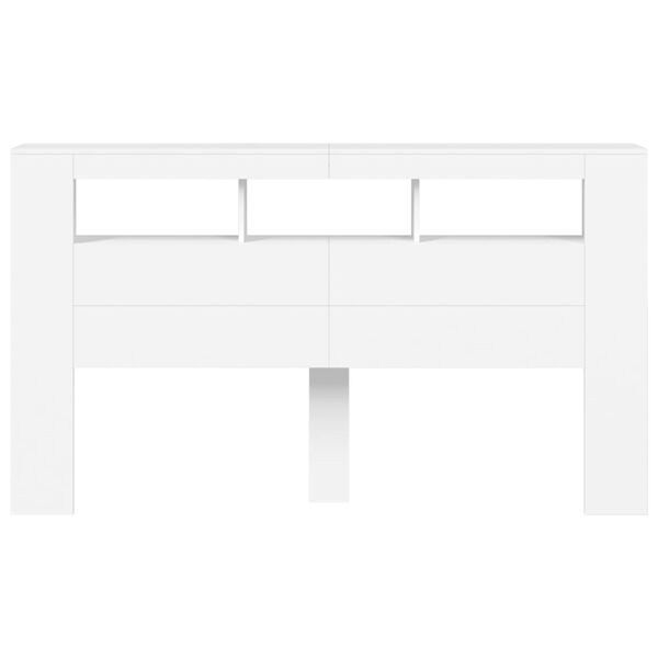 vidaXL Κεφαλάρι Κρεβατιού με LED Λευκό 180x18,5x103,5 εκ Επεξεργ. Ξύλο