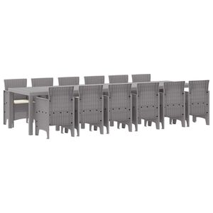 vidaXL &Sigma;έ&tau; &phi;&alpha;&gamma;&eta;&tau;&omicron;ύ &gamma;&iota;&alpha; &kappa;ή&pi;&omicron; 13 pcs &Alpha;&nu;&omicron;&iota;&chi;&tau;ό &gamma;&kappa;&rho;&iota; Rattan Polt