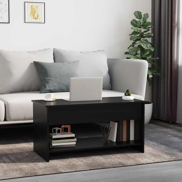 vidaXL Τραπεζάκι Σαλονιού Μαύρο 102 x 50 x 52,5 εκ. Επεξεργασμένο Ξύλο