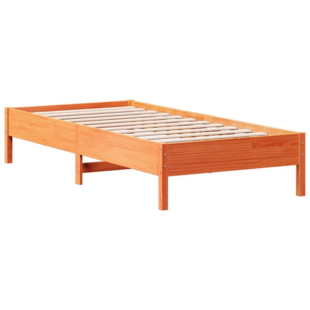 vidaXL Κρεβάτι Βιβλιοθήκη Χωρίς Στρώμα 75x190 εκ Μασίφ Ξύλο Πεύκου