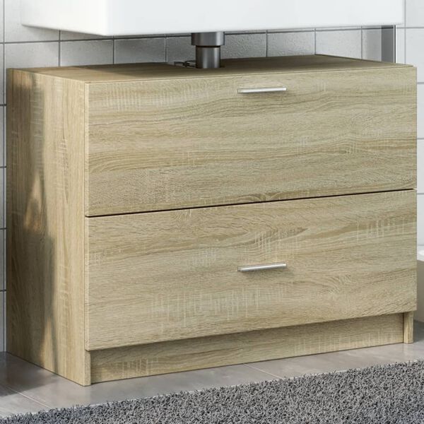 vidaXL Ντουλάπι Νιπτήρα Sonoma Δρυς 78x37x59 εκ. Επεξεργασμένο Ξύλο