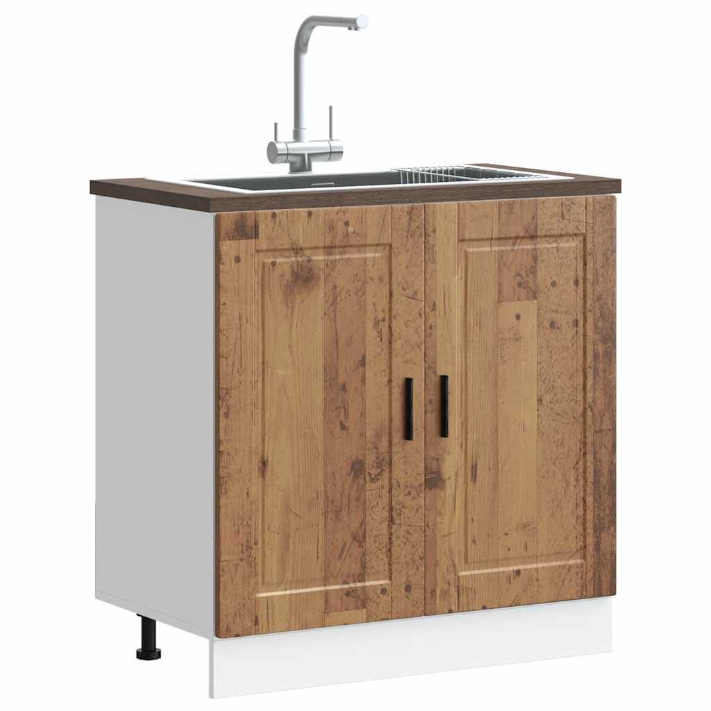 vidaXL Ντουλάπι βάσης νεροχύτη Porto Παλιό Ξύλο 80x46x81,5 cm