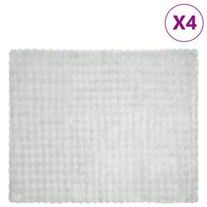 vidaXL Ψεύτικη κουβέρτα από κουνέλι 4 pcs Γκρι 130 x 150 cm