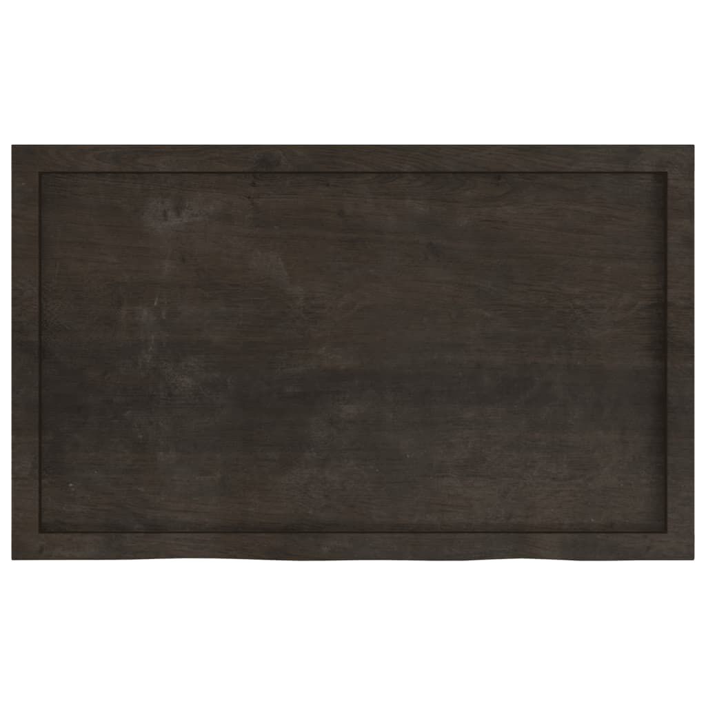 vidaXL Επιφάνεια Τραπεζιού Σκούρο Καφέ 100x60x(2-6)εκ Επεξ. Μασίφ Δρυς
