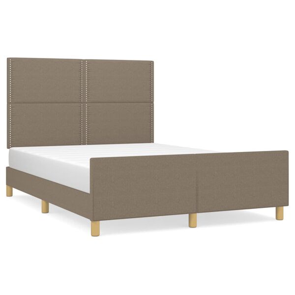 vidaXL Σκελετός Κρεβατιού Χωρίς Στρώμα Taupe 140x200 εκ. Υφασμάτινο