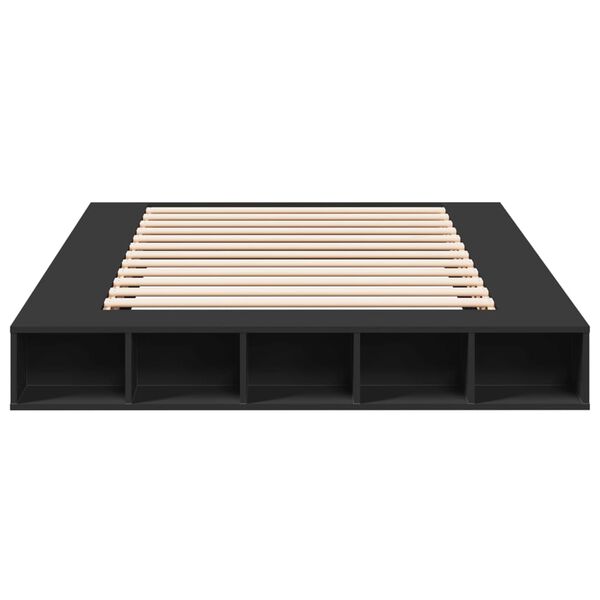 vidaXL Πλαίσιο Κρεβατιού Μαύρο 160x200 εκ. Επεξεργασμένο Ξύλο