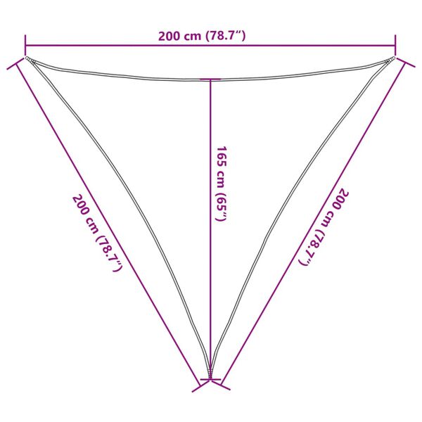 vidaXL Σκίαστρο Ιστιοπλοΐας Μαύρο 2x2x2 μ. 100% Πολυεστέρας Oxford