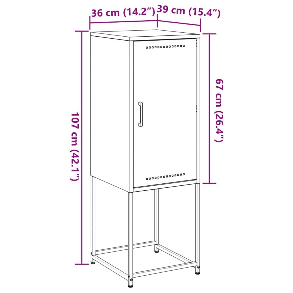 vidaXL Ντουλάπι Ροζ 36x39x107 εκ. από Ατσάλι
