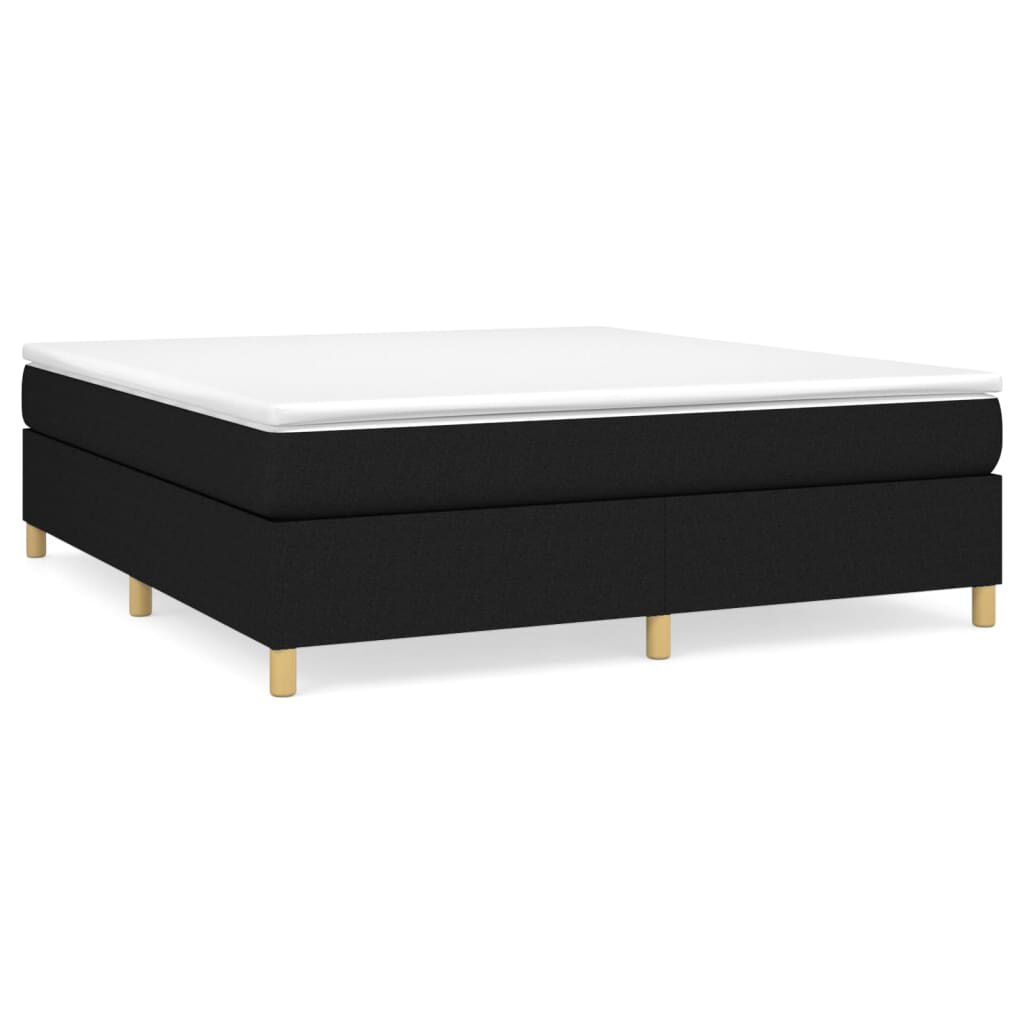 vidaXL Κρεβάτι Boxspring με Στρώμα Μαύρο 160x200 εκ. Υφασμάτινο