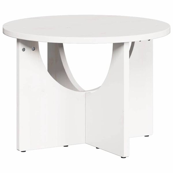 vidaXL Τραπεζάκι σαλονιού Λευκό 50 x 50 x 35 cm Μασίφ ξύλο πεύκου