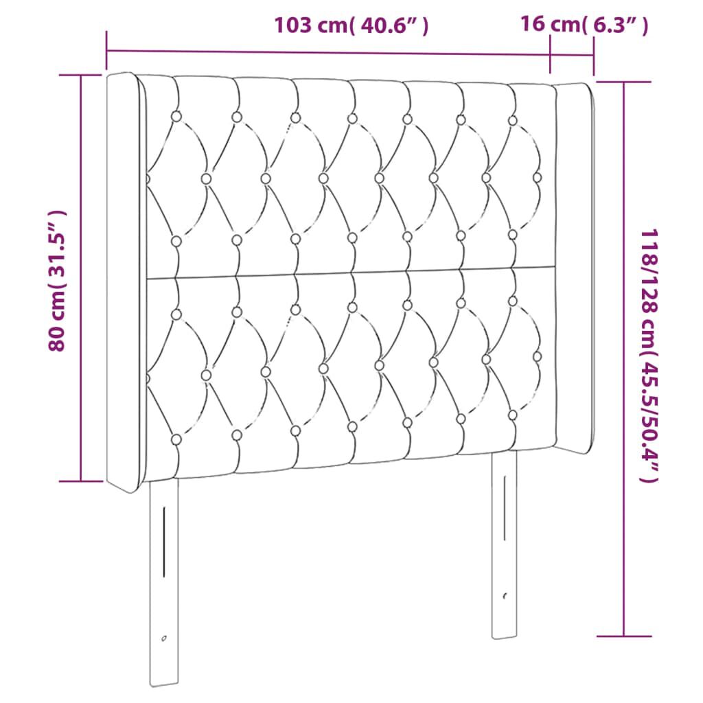 vidaXL Κεφαλάρι με Πτερύγια Taupe 103x16x118/128 εκ. Υφασμάτινο