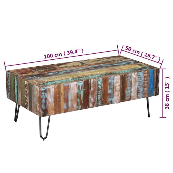 vidaXL Τραπεζάκι Σαλονιού 100x50x38 εκ. από Μασίφ Ανακυκλωμένο Ξύλο