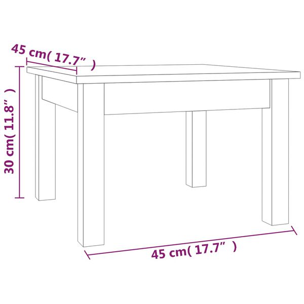 vidaXL Τραπεζάκι Σαλονιού Γκρι 45x45x30 εκ. από Μασίφ Ξύλο Πεύκου