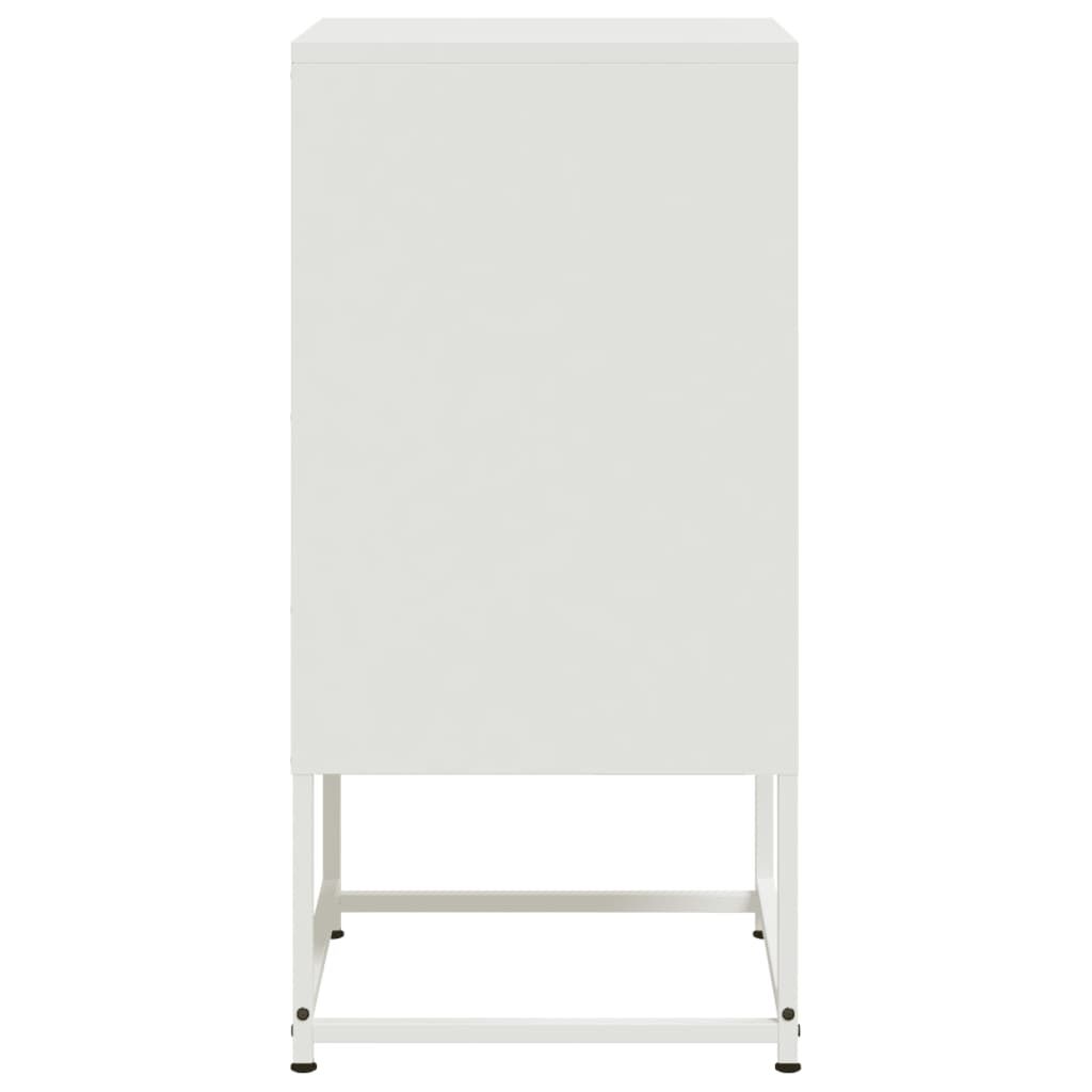 vidaXL Κομοδίνο Λευκό 36 x 39 x 78 εκ. από Χάλυβα