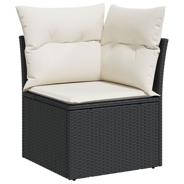 vidaXL Σετ Καναπέ Κήπου 9 pcs Μαύρο και κρεμ 100 x 100 x 71 cm