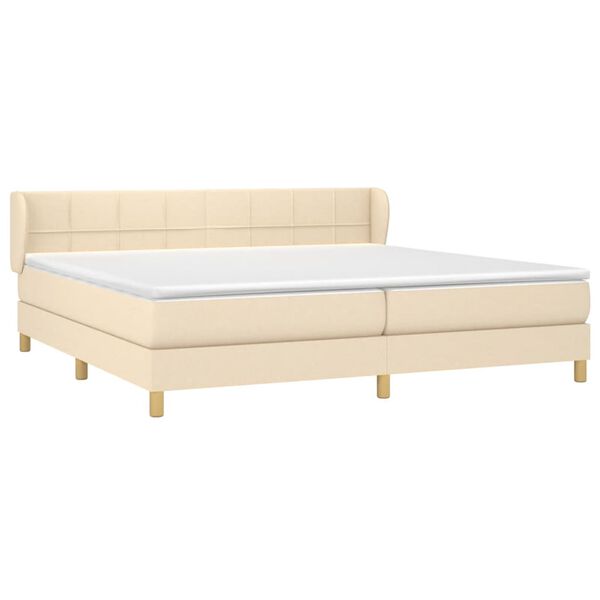vidaXL &Kappa;&rho;&epsilon;&beta;ά&tau;&iota; Boxspring &mu;&epsilon; &Sigma;&tau;&rho;ώ&mu;&alpha; &Kappa;&rho;&epsilon;&mu; 200x200 &epsilon;&kappa;. &Upsilon;&phi;&alpha;&sigma;&mu;ά&tau;&iota;&nu;&omicron;