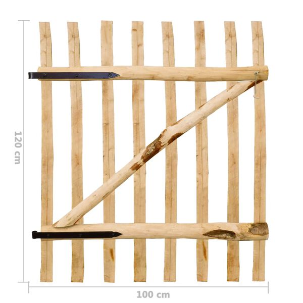 vidaXL Πόρτα Φράχτη Μονή 100 x 120 εκ. από Ξύλο Φουντουκιάς