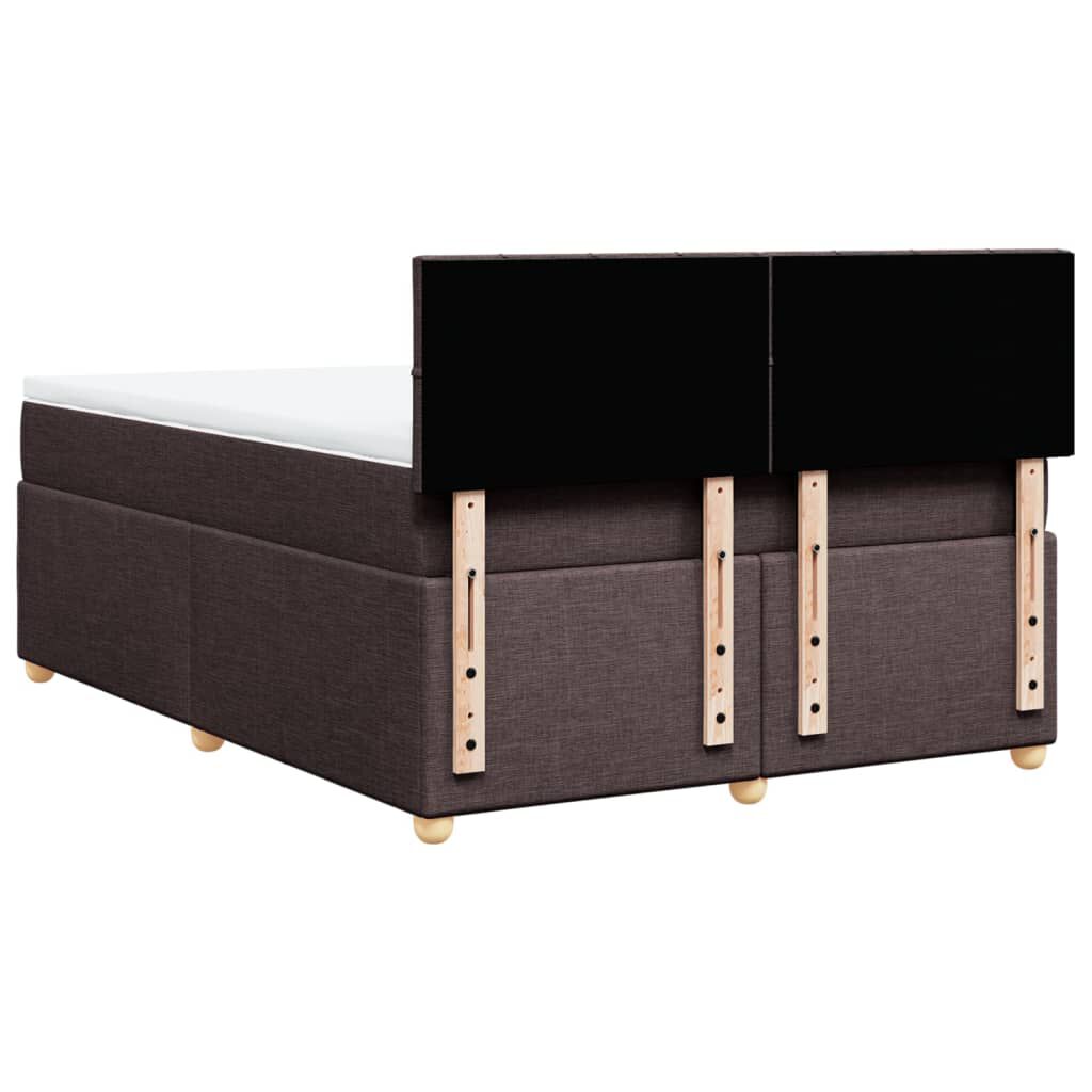vidaXL Κρεβάτι Boxspring με Στρώμα Σκούρο Καφέ 160x200 εκ Υφασμάτινο
