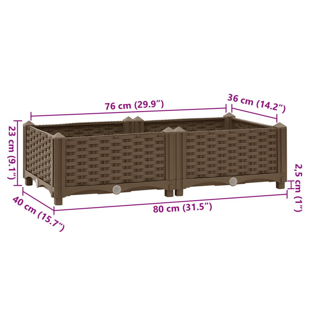 vidaXL Ζαρντινιέρα 80 x 40 x 23 εκ. από Πολυπροπυλένιο