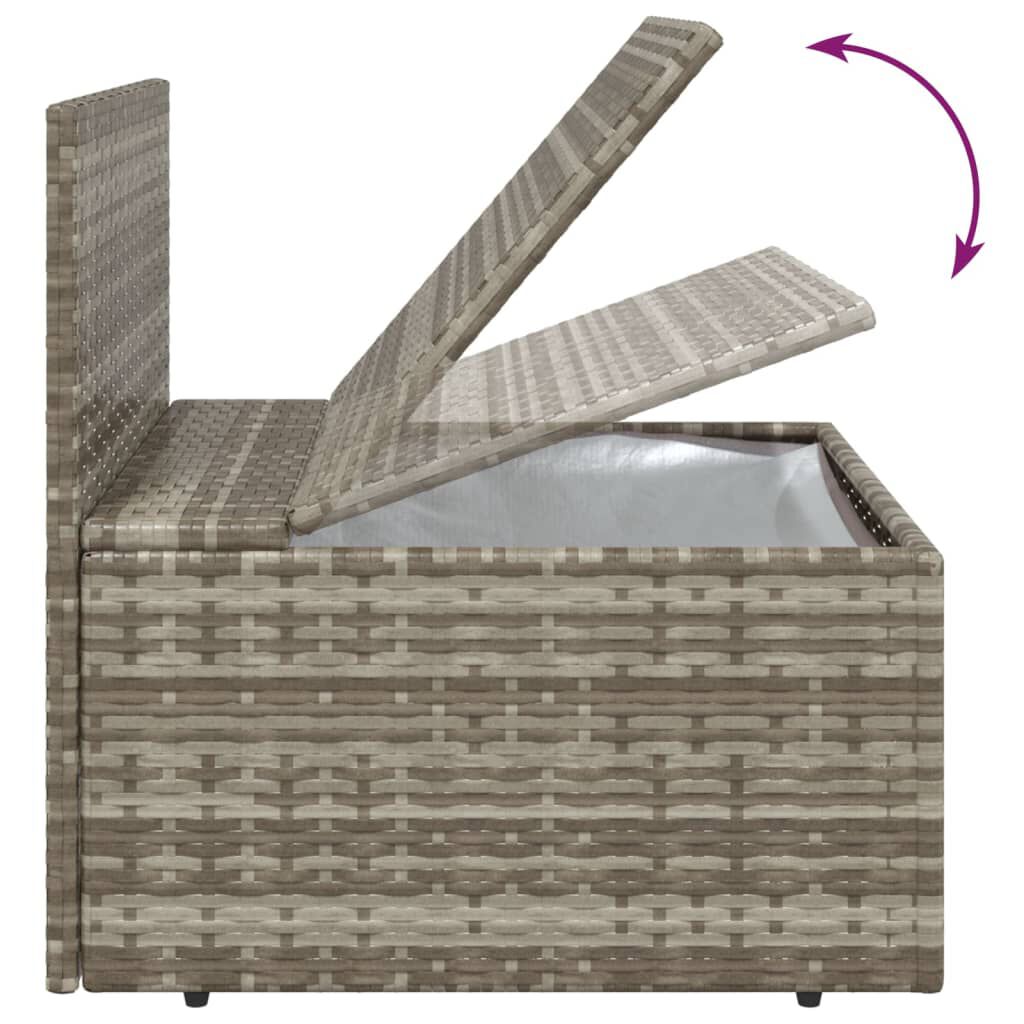vidaXL Καναπέδες Κήπου Μεσαίοι 4 τεμ. Γκρι 57x57x56 εκ. Συνθ. Ρατάν