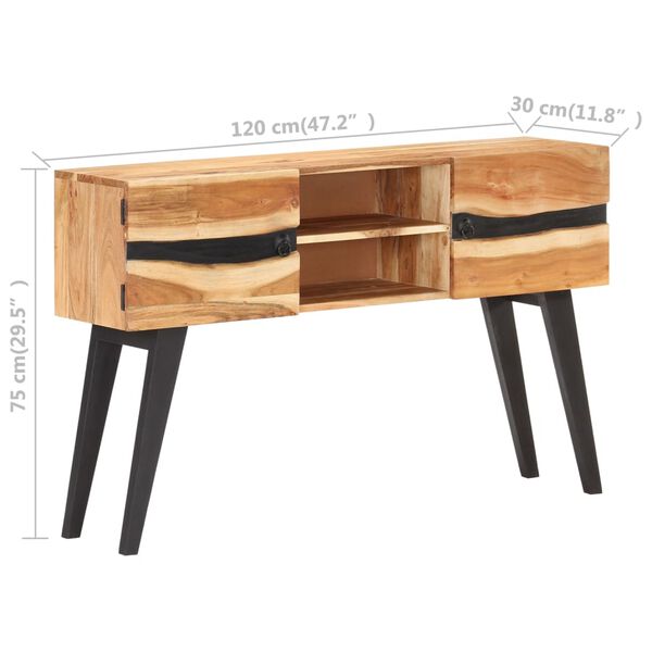 vidaXL Ντουλάπι 120 x 30 x 75 εκ. από Μασίφ Ξύλο Ακακίας