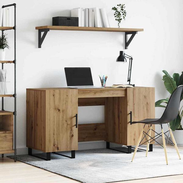 vidaXL Γραφείο artisan δρυς 140 x 50 x 75 εκ. Επεξεργασμένο ξύλο